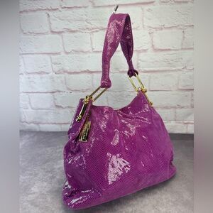 Tiffany & Fred Purple Embossed Hobo Bag